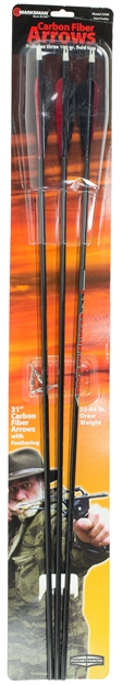 Picture of Marksman 3368 Carbon Arrow Kit Pocket Hunter Slingshot Ammunition Black