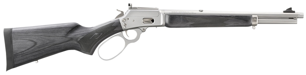 Picture of Marlin  1894 Trapper Full Size 44 Special/44 Rem Mag 8+1/9+1 16.10" Satin Threaded Barrel, Satin Stainless Steel Receiver, Fixed Black Laminate Stock 70451-RUG