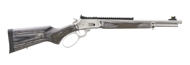 Picture of  Marlin 70432 1894 Sbl 44 Special/44 Rem Mag 8+1/9+1 16.10" Polished Stainless Threaded Barrel, Polished Stainless Picatinny Rail Receiver, Gray Fixed Laminate Stock 736676704323