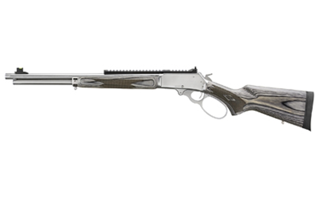 Picture of Marlin 70905 336  Full Size 30-30 Win 6+1 19.10" Polished Stainless Steel Threaded Barrel, Polished Stainless Steel Receiver, Fixed Gray Laminate Stock 70905-RUG 736676709052