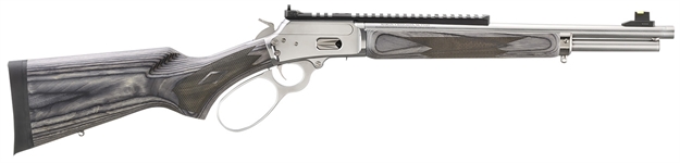 Picture of  Marlin 70432 1894 Sbl 44 Special/44 Rem Mag 8+1/9+1 16.10" Polished Stainless Threaded Barrel, Polished Stainless Picatinny Rail Receiver, Gray Fixed Laminate Stock