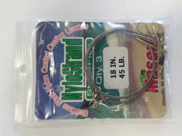 Picture of Mason 18" 45# Nylon Leaders Bright 3/Bag