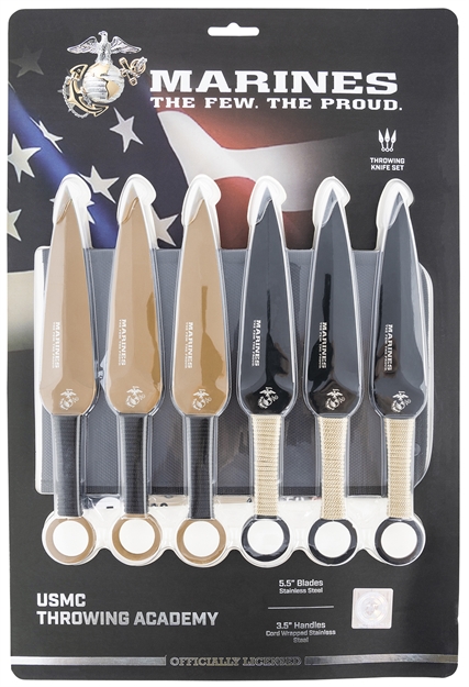 Picture of Master Cutlery Llc Usmc 9" Spear Point Throwing Knives 6-Pack Blk/Fde MT0016CS 805319432739