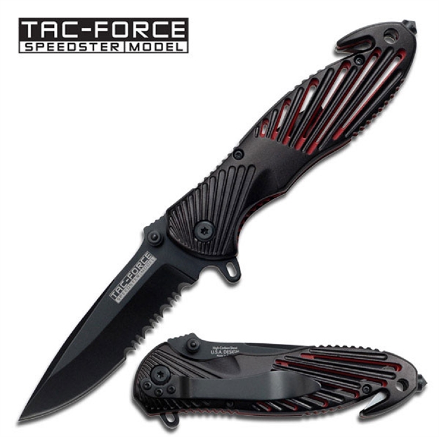 Picture of Master Assisted 3.25 IN Blade Black-Red Aluminum Handle
