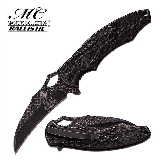Picture of Master Assisted 3.75 IN Blade Black Stainless Etched Handle