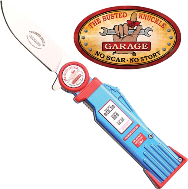 Picture of Master Cutlery Busted Knuckle 3" Drop Point Folder Blue/Ss< BKGA001BRD