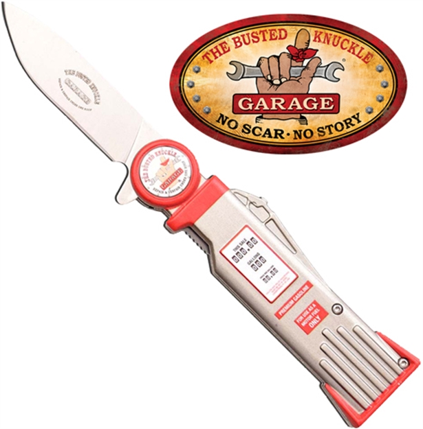 Picture of Master Cutlery Busted Knuckle 3" Drop Point Folder Red/Ss BKGA001GRD