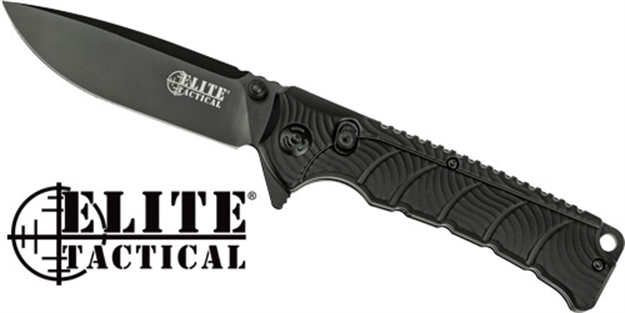 Picture of Master Cutlery Elite Tactical Backdraft 3.5" Drop Pnt Flder Blk/Blk! ETFDR011BK 805319431237
