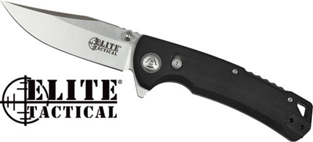 Picture of Master Cutlery Elite Tactical Chaser 3.5" Clip Point Folder Black/Ss