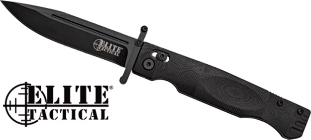 Picture of Master Cutlery Elite Tactical Guardsman 3.75" Clip Pnt Fldr Blk/Blk! ETFDR012BK
