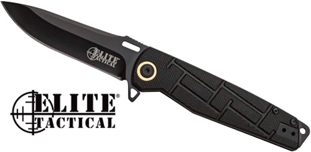 Picture of Master Cutlery Elite Tactical Readiness 3.5" Drop Point Fldr Blk/Blk ETA001BK