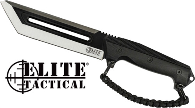 Picture of Master Cutlery Elite Tactical The Rig 6.5" Tanto Fixed Black D-Handle! ETFIX004BK