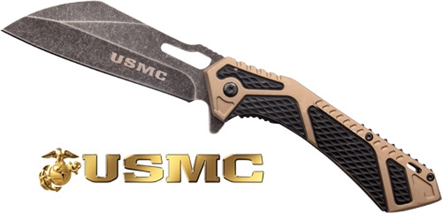 Picture of Master Cutlery Usmc 3.75" Wharncliffe Folder Black/Fde