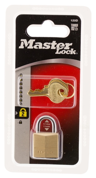Picture of  Master Lock 120D Padlock  Open With Key Gold Brass