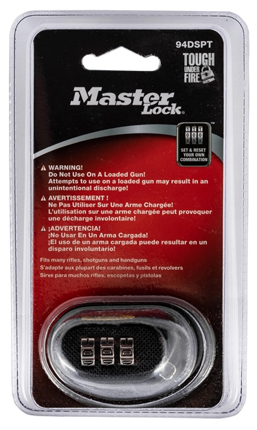 Picture of  Master Lock 94Dspt Trigger Guard Lock Resettable Open With Combination Gray Steel/Zinc Firearm Fit- Handgun/Rifle/Shotgun 071649014918