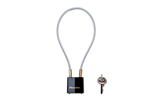 Picture of  Master Lock 99Dspt Cable Lock  Open With Key Black & Gold Steel 14" 071649050732