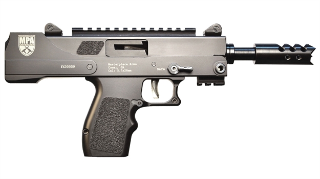 Picture of Masterpiece Arms 57Dmg Defender  5.7X28mm 20+1 5" Threaded Barrel W/Muzzle Brake, Machined Aluminum Lower Receiver W/Picatinny Accessory Rail, Compatible W/Fn 57 20Rd & 30Rd Magazines, Aluminum Grips MPA57DMG 784672659758