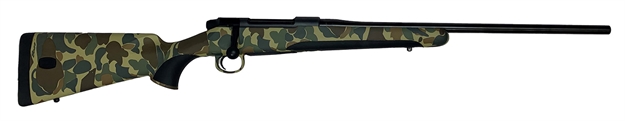 Picture of  Mauser M18os243t M18  243 Win 5+1 22" Black Threaded Barrel Black Steel Old School Camo Fixed With Storage Compartment Stock Right Hand