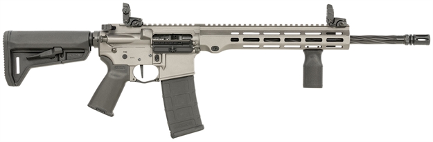 Picture of Maxim Defense Mxm49734 Md15 L 5.56X45mm Nato 30+1 16" Fluted Barrel, Sniper Gray Rec/M-Lok Handguard, Black Magpul Furniture, Sl-K Stock, Mbus Sights, Blackout Defense Flat Trigger MXM-49734