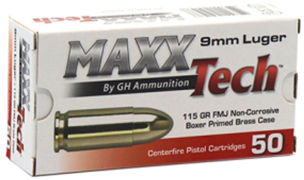 Picture of Maxx 9Mm 115Gr Fmj Brass 50/10 PTGB9MMB 387700025147