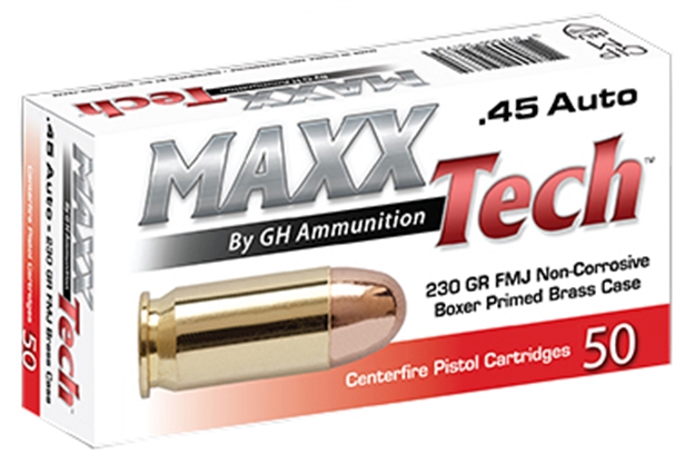 Picture of  Maxxtech Ptgb45b Brass Pistol  45Acp 230Gr Full Metal Jacket 50 Per Box/10 Case 3877000251735