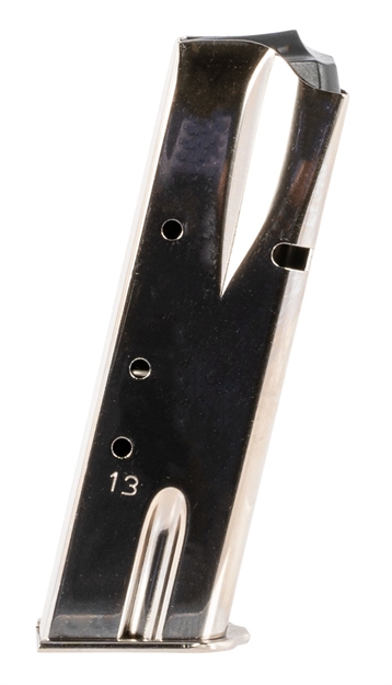 Picture of  Mec-Gar Mgbrhp13n Standard 13Rd 9Mm Luger, Fits Browning Hi-Power/Springfield Sa-35 Nickel Carbon Steel