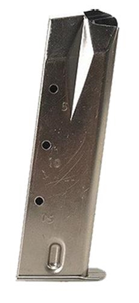 Picture of  Mec-Gar Mgrp8515n Standard  Nickel Detachable 15Rd 9Mm Luger For Ruger P95/P85/P89/P93/P94