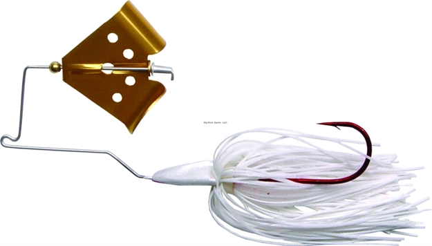 Picture of Mega Strike Cavitron Buzz Bait, 1/4 Oz, White/Gold Blade