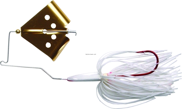 Picture of Mega Strike Cavitron Buzz Bait, 3/8 Oz, White/Gold Blade