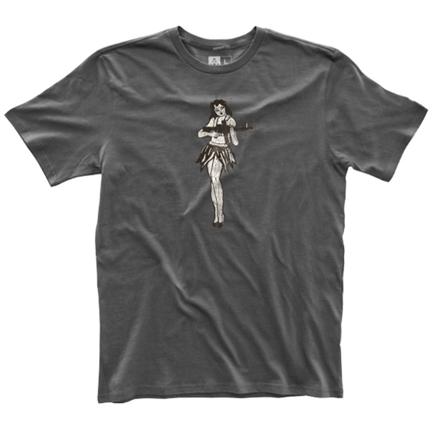 Picture of Mens Cotton Hula Girl T XL Charcoal