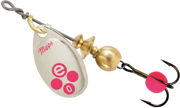 Picture of Mepps Aglia-E In-Line Spinner, 1/12 Oz, Treble Hook W/Egg, Silver-Hot Pink