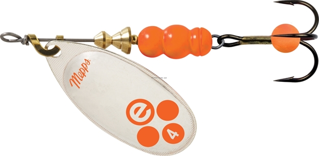Picture of Mepps Aglia-E In-Line Spinner, 1/3 Oz, Treble Hook W/Egg, Silver-Hot Orange