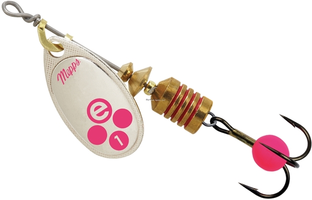 Picture of Mepps Aglia-E In-Line Spinner, 2", 1/8 Oz, Treble Hook W/Egg, Silver-Hot Pink