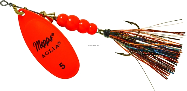 Picture of Mepps Aglia Flashabou In-Line Spinner 1/2 OZ Hot Orange-Black/Orange