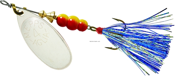 Picture of Mepps Aglia Flashabou In-Line Spinner 1/3 OZ Silver-Blue/Silver