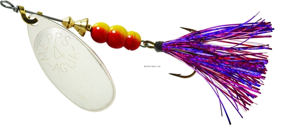 Picture of Mepps Aglia Flashabou In-Line Spinner 1/3 OZ Silver-Purple/Pink