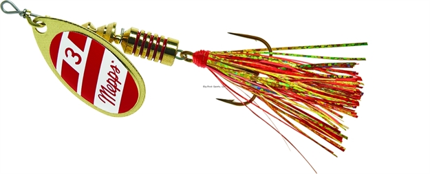 Picture of Mepps Aglia Flashabou In-Line Spinner 1/4 OZ Red/White-Red/Gold