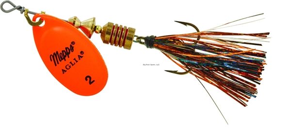 Picture of Mepps Aglia Flashabou In-Line Spinner 1/6 OZ Hot Orange-Black/Orange