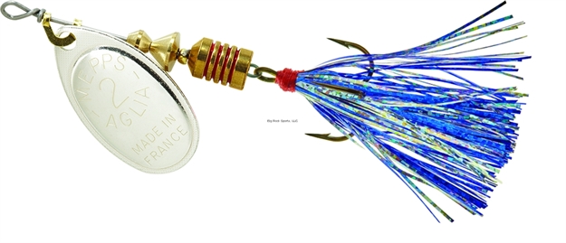 Picture of Mepps Aglia Flashabou In-Line Spinner 1/6 OZ Silver-Blue/Silver
