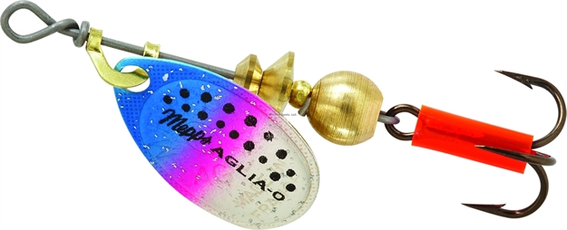 Picture of Mepps Aglia In-Line Spinner, 1/12 Oz, Plain Treble Hook, Rainbow Trout Blade