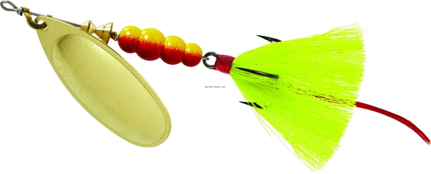 Picture of Mepps Aglia In-Line Spinner, 1/2 Oz, Dressed Treble Hook, Gold Blade & Yellow Tail