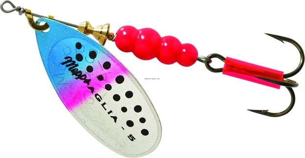 Picture of Mepps Aglia In-Line Spinner, 1/2 Oz, Plain Treble Hook, Rainbow Trout Blade