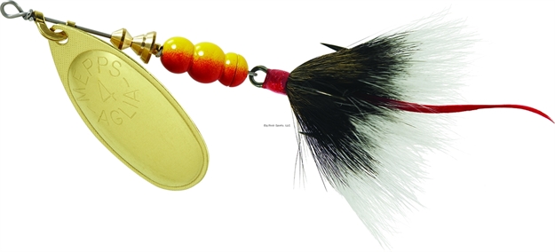 Picture of Mepps Aglia In-Line Spinner, 1/3 Oz, Dressed Treble Hook, Gold Blade & Gray Tail