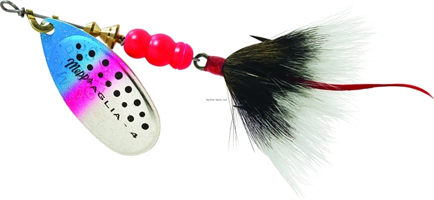 Picture of Mepps Aglia In-Line Spinner, 1/3 Oz, Dressed Treble Hook, Rainbow Trout Blade & Gray Tail