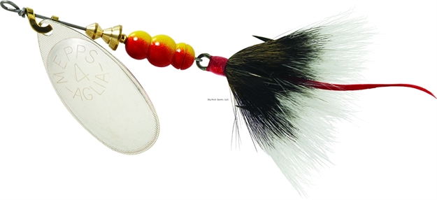 Picture of Mepps Aglia In-Line Spinner, 1/3 Oz, Dressed Treble Hook, Silver Blade & Gray Tail