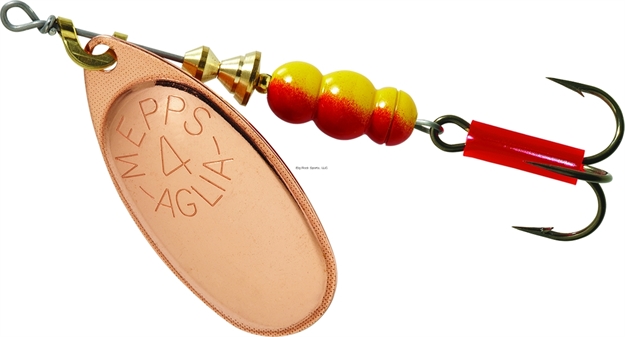 Picture of Mepps Aglia In-Line Spinner, 1/3 Oz, Plain Treble Hook, Copper Blade