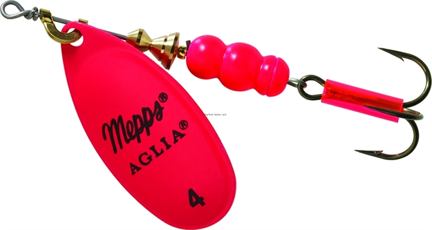 Picture of Mepps Aglia In-Line Spinner, 1/3 Oz, Plain Treble Hook, Hot Pink Blade