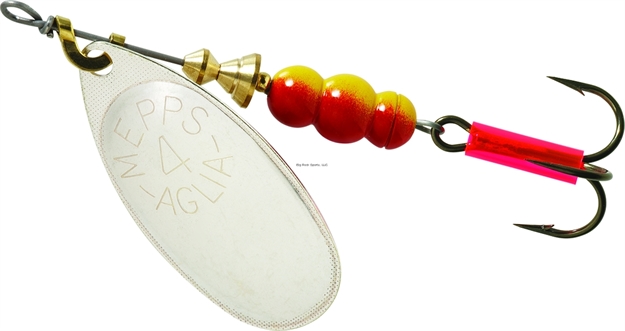 Picture of Mepps Aglia In-Line Spinner, 1/3 Oz, Plain Treble Hook, Silver Blade