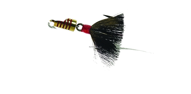 Picture of Mepps Aglia In-Line Spinner, 1/4 Oz, Dressed Treble Hook, Silver Blade & Gray Tail