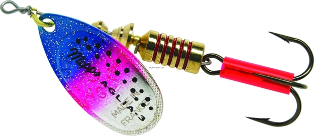 Picture of Mepps Aglia In-Line Spinner, 1/4 Oz, Plain Treble Hook, Rainbow Trout Blade